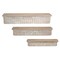 Contemporary Home Living Set of 3 Distressed Gray and Brown Corrugated Metal Wall Shelves 32.5"